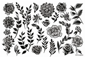 beautiful flowers around the arm tattoo idea