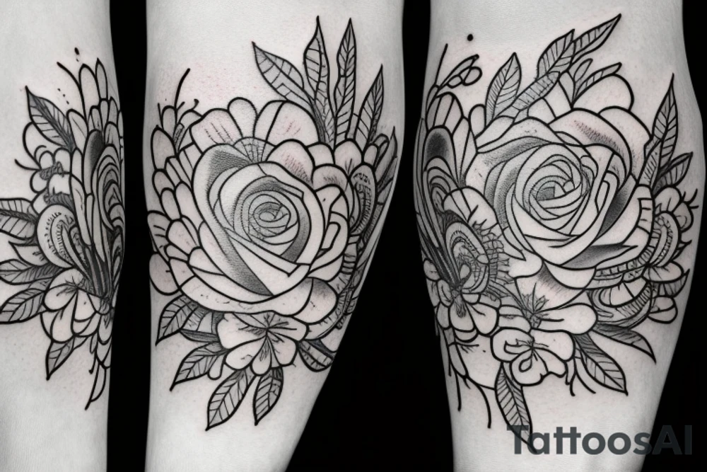 beautiful flowers around the arm tattoo idea