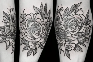 beautiful flowers around the arm tattoo idea