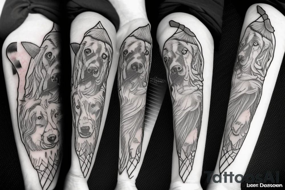 a dog with a sword tattoo idea