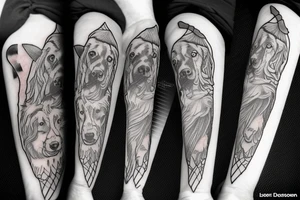 a dog with a sword tattoo idea