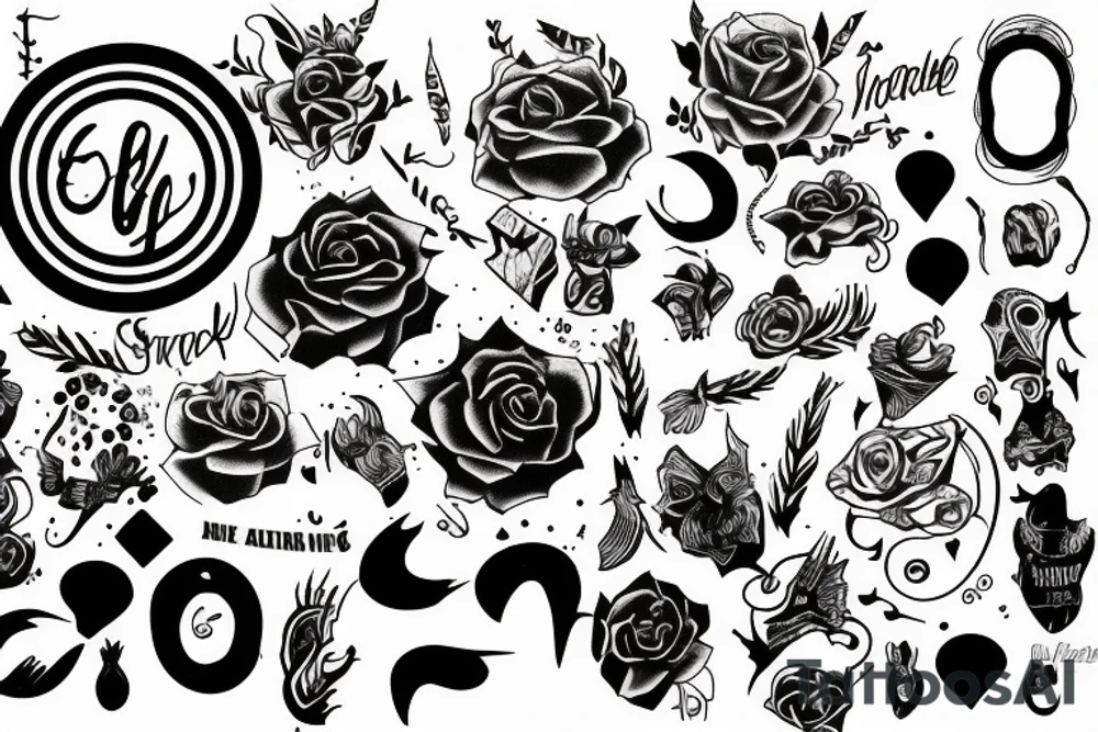 Black scribbles across my forehead tattoo idea