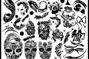 Black scribbles across my forehead tattoo idea