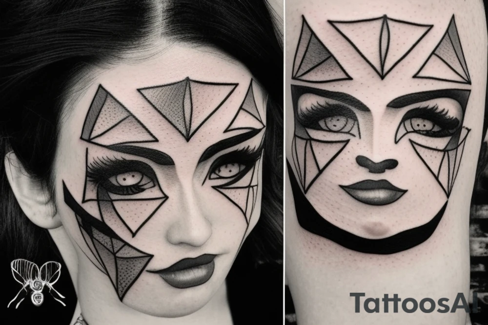 Black forehead tattoo idea