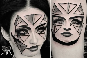 Black forehead tattoo idea