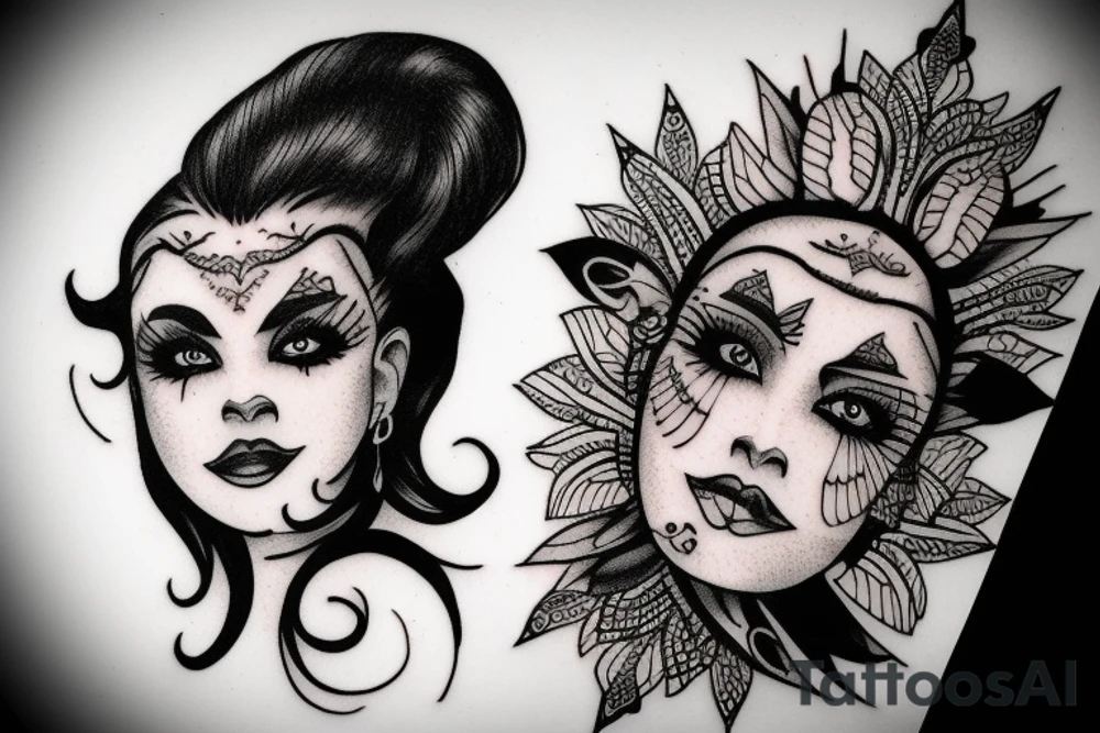 Black forehead tattoo idea