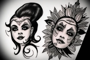 Black forehead tattoo idea