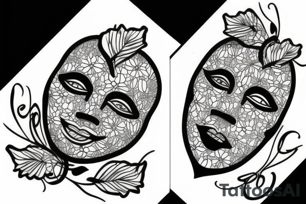 Black face mask tattoo idea