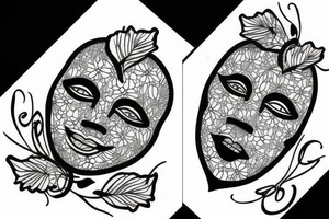 Black face mask tattoo idea