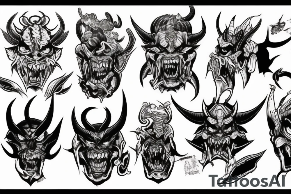 y2k oni demon tattoo idea