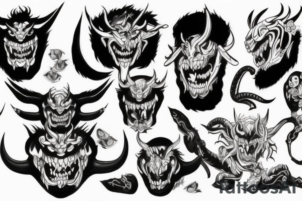 y2k oni demon tattoo idea