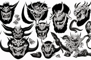 y2k oni demon tattoo idea