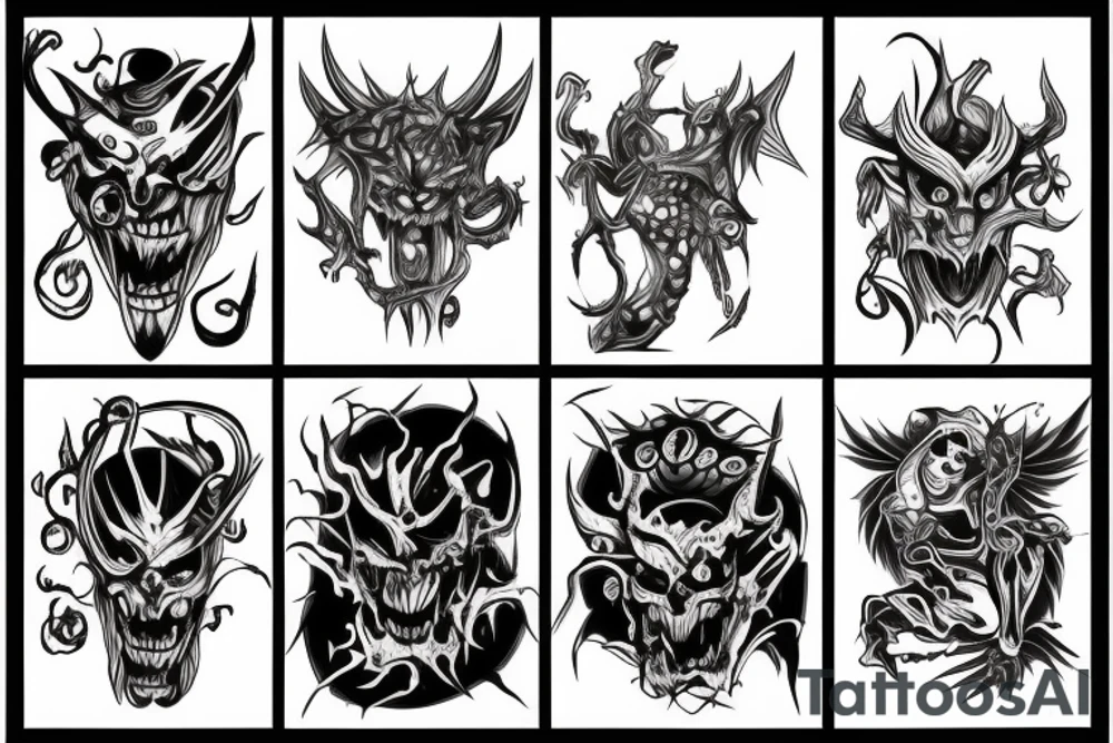y2k demon tattoo idea