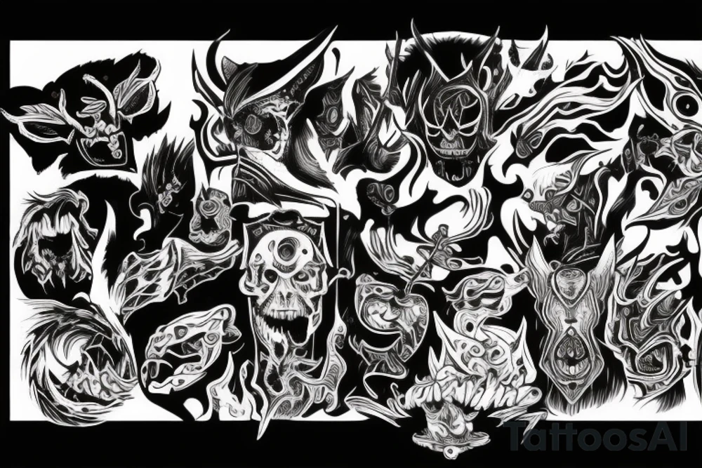 y2k demon tattoo idea