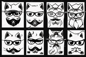 cat with beard tattoo idea