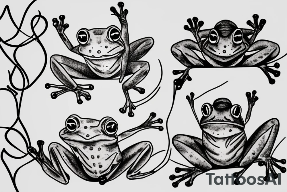 Sophisticated frog tattoo idea