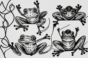 Sophisticated frog tattoo idea