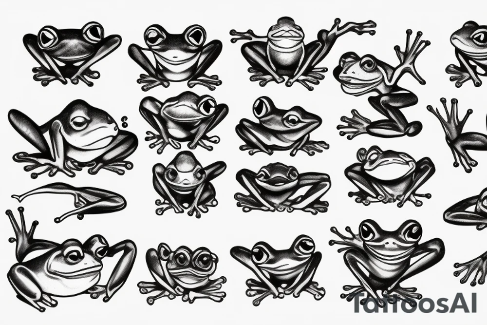 Sophisticated frog tattoo idea