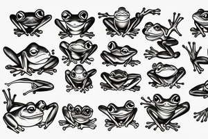 Sophisticated frog tattoo idea