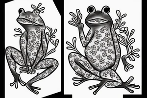 Frog wearing a top had under a cherry blossom tree tattoo idea