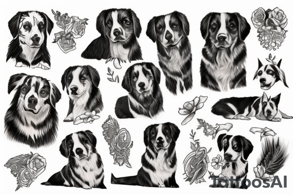 Australian Shepard tattoo idea