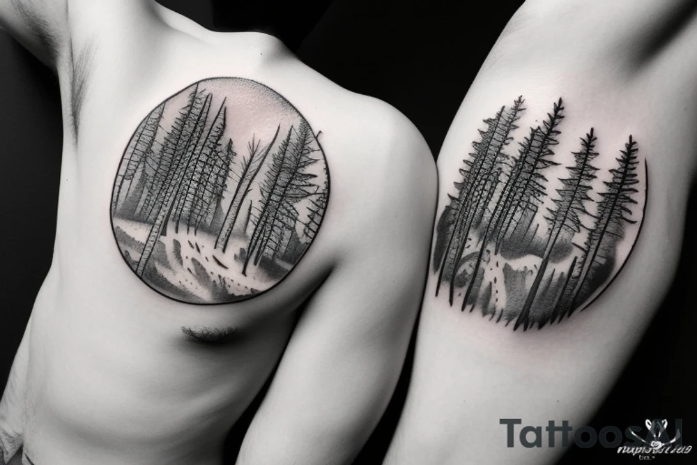 Forest and nature lover men tattoo idea