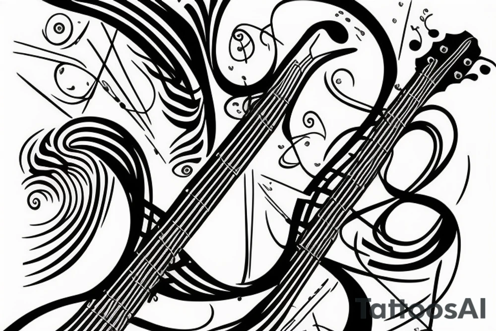 bass guitar bass clef tattoo idea
