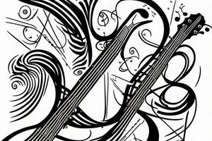 bass guitar bass clef tattoo idea