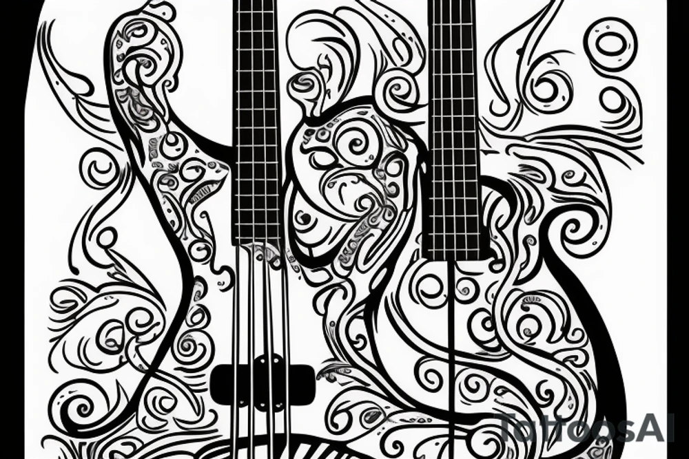 bass guitar bass clef tattoo idea