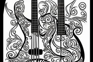 bass guitar bass clef tattoo idea