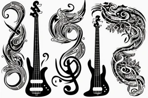 bass guitar bass clef tattoo idea