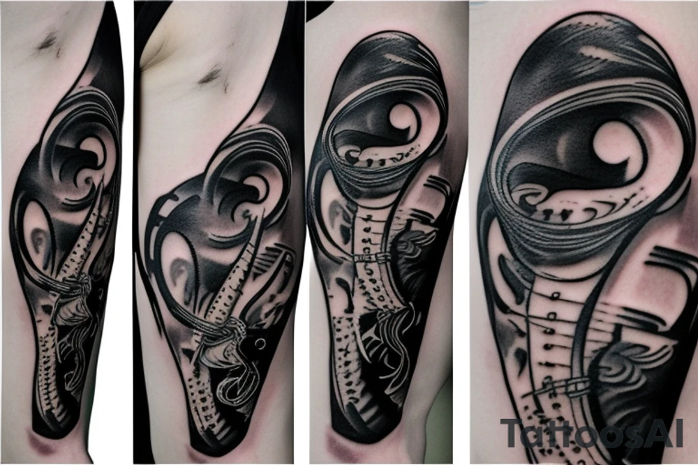bass guitar bass clef tattoo idea