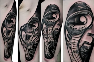 bass guitar bass clef tattoo idea