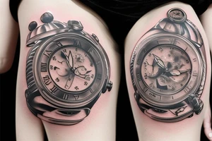 a 3d watch showin 9:10 tattoo idea