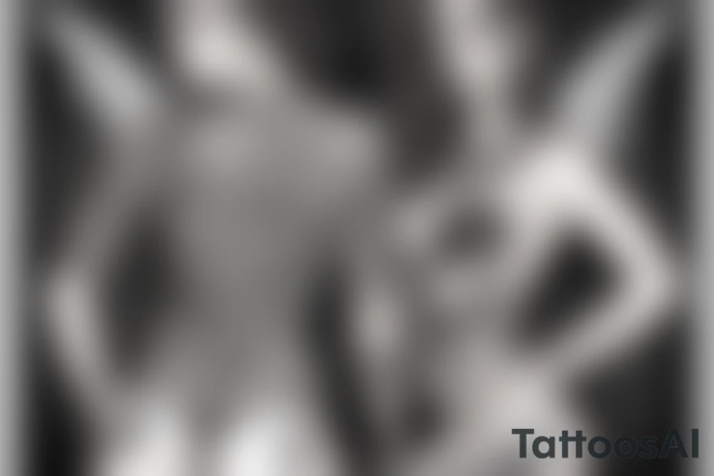Men's full back representing strenght with sexy godesses or fairy tattoo idea