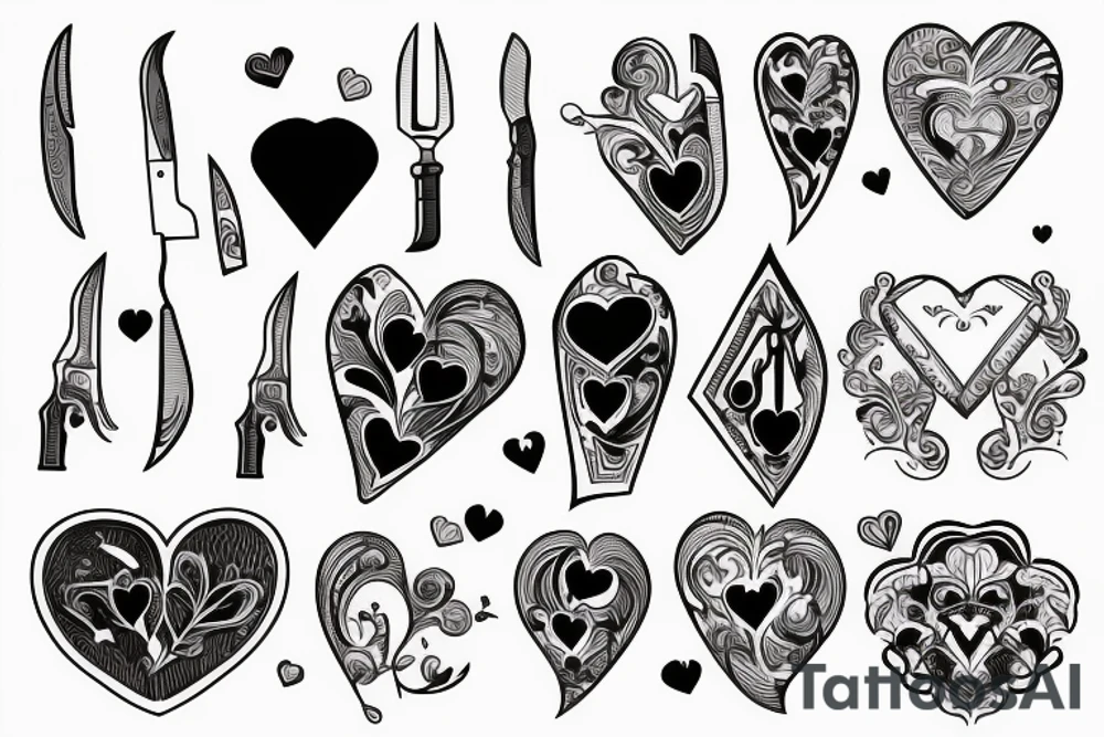 Heart with knife tattoo idea