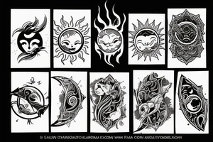 sun and moon tattoo idea