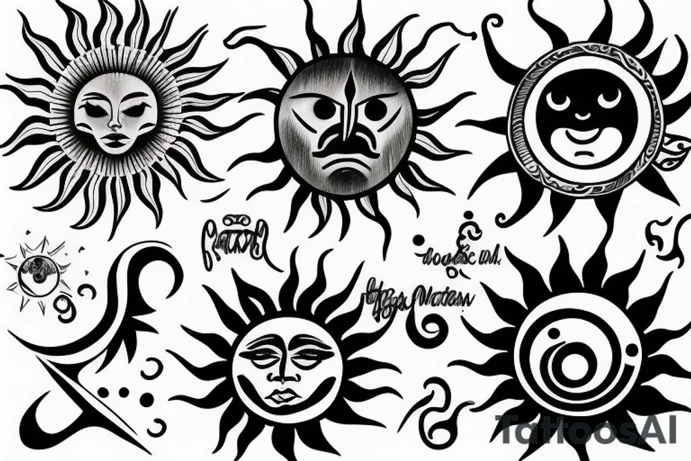 sun and moon tattoo idea