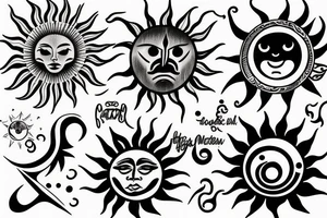 sun and moon tattoo idea