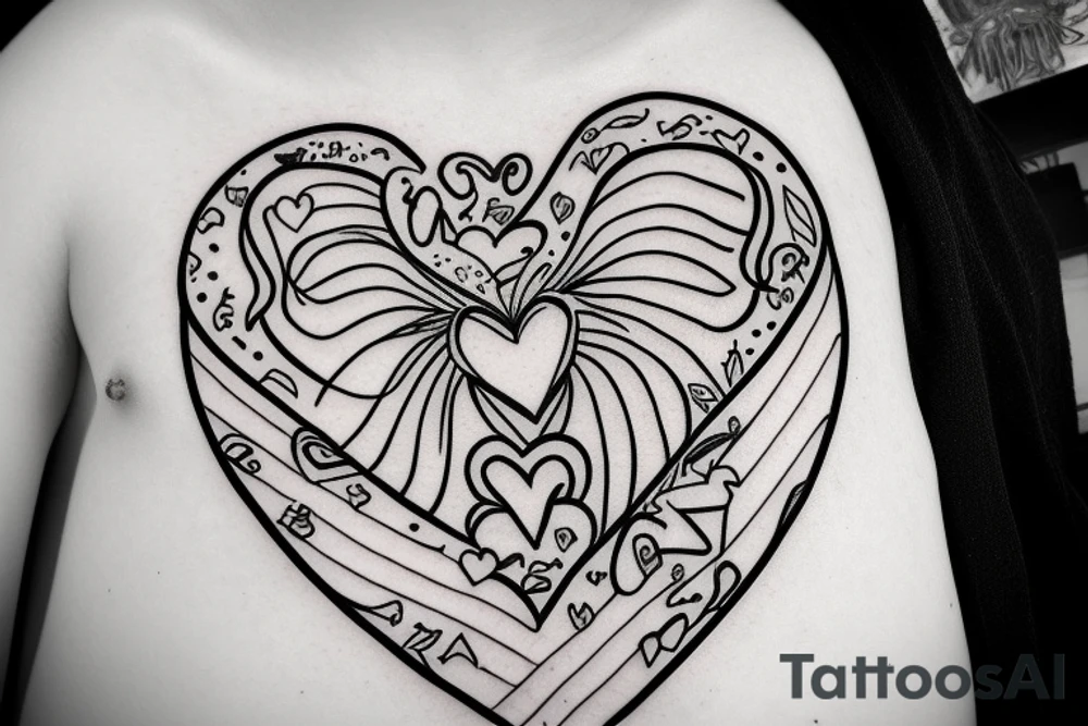 Minimal heart spiritual tattoo idea