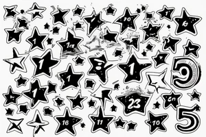 Number ten implemented with a star tattoo idea