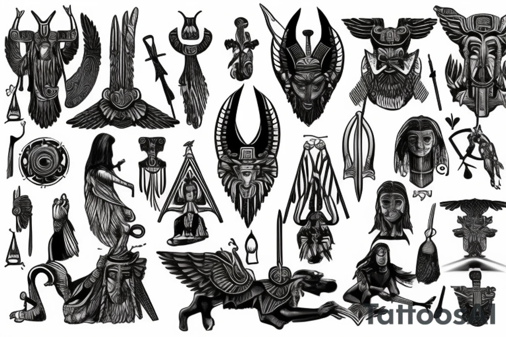 God of Olimp and god of valhalla and god of egypt tattoo idea