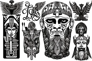 God of Olimp and god of valhalla and god of egypt tattoo idea