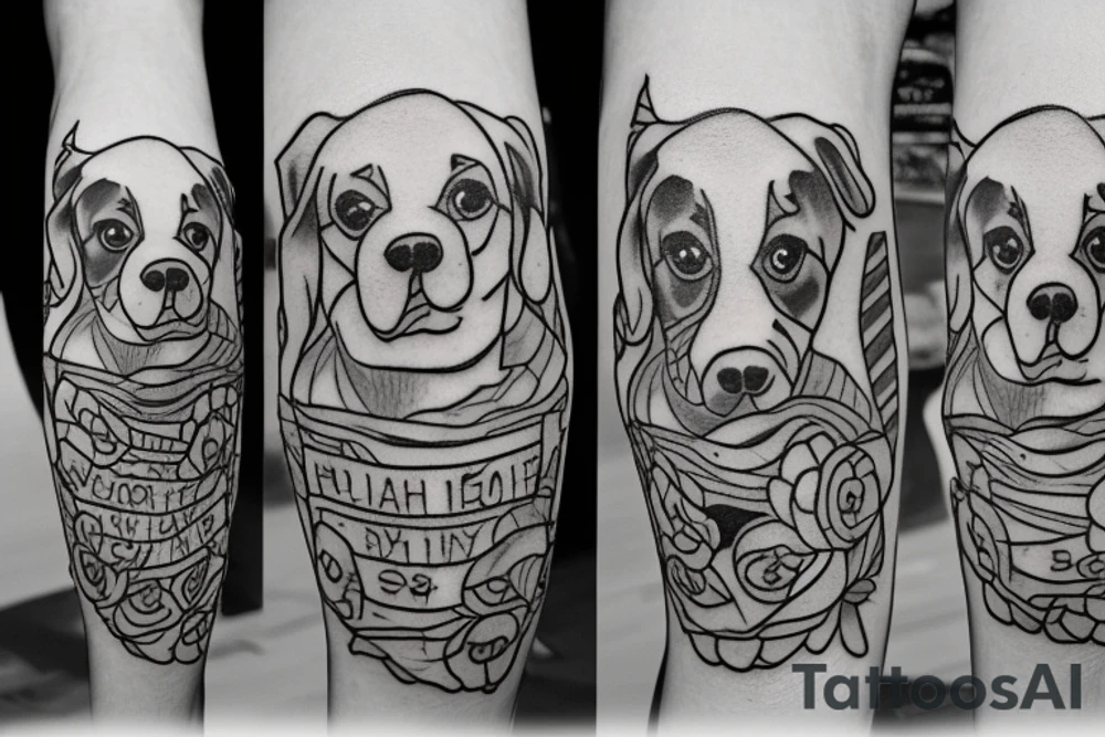 dog running tattoo idea