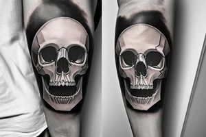 A skull with a Le fort III fracture that has the phrase ”MEMENTO MORI” beneath it tattoo idea