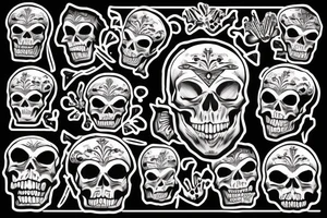 A skull with a Le fort III fracture that has the phrase ”MEMENTO MORI” beneath it tattoo idea