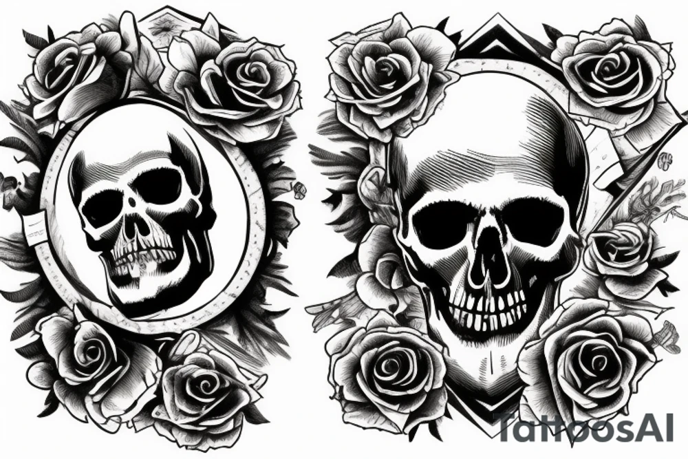 A skull with a Le fort III fracture that has the phrase ”MEMENTO MORI” beneath it tattoo idea