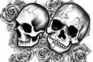 A skull with a Le fort III fracture that has the phrase ”MEMENTO MORI” beneath it tattoo idea