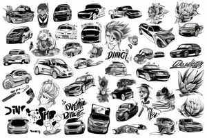 japanese car drifting tattoo idea