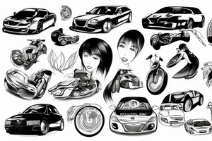 japanese car drifting tattoo idea